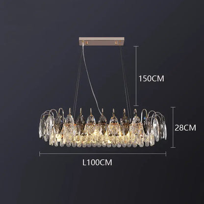 crystal chandelier gold & amber living room light