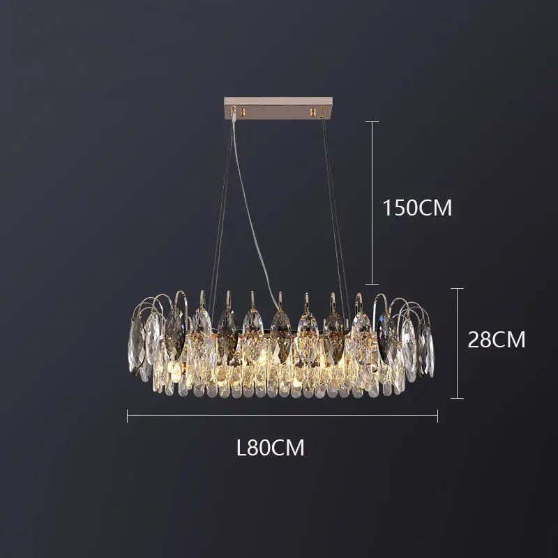 crystal chandelier gold & amber living room light