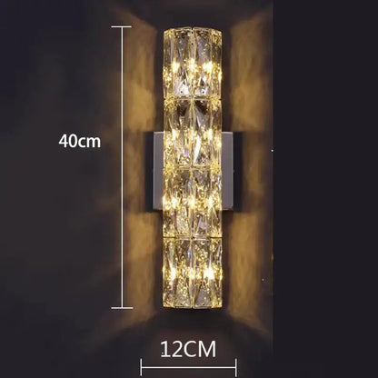 Modern golden geometric crystal chandelier living room light