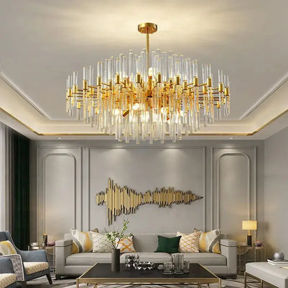 Elegant gold crystal chandelier dining room luxury pendant light