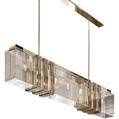 crystal chandelier gold rectangular dining room light