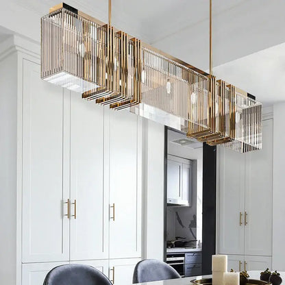 crystal chandelier gold rectangular dining room light