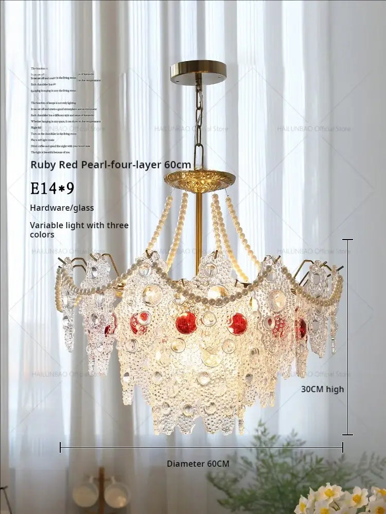 Retro gold and green crystal chandelier for dining room