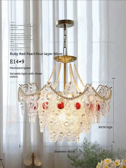 Retro gold and green crystal chandelier for dining room