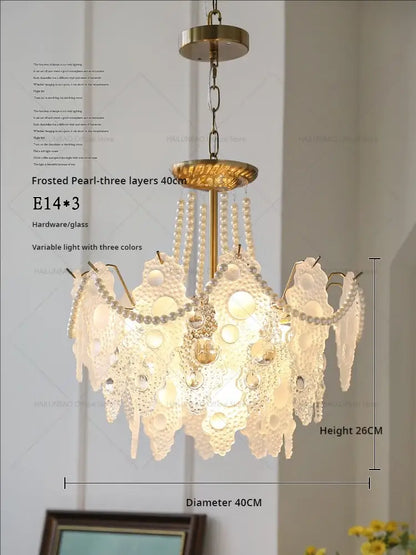 Retro gold and green crystal chandelier for dining room
