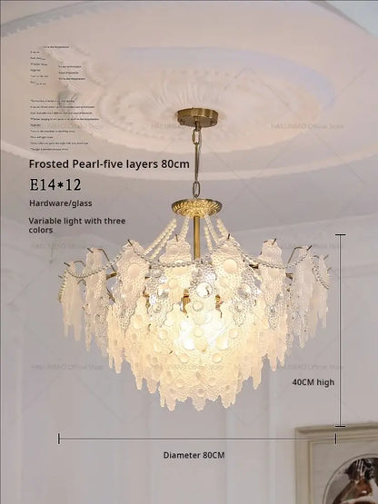 Retro gold and green crystal chandelier for dining room