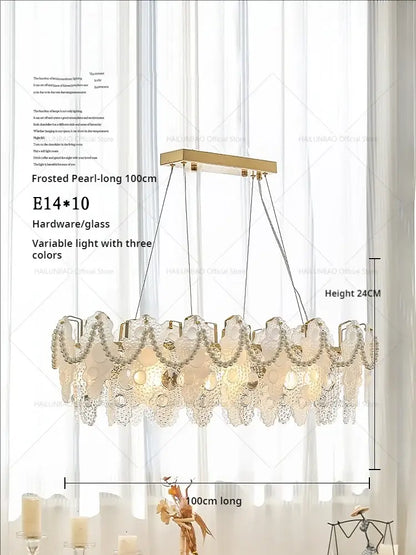 Retro gold and green crystal chandelier for dining room