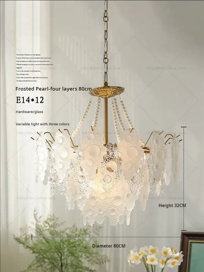 Retro gold and green crystal chandelier for dining room