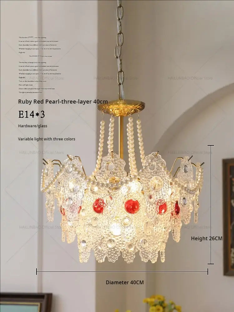 Retro gold and green crystal chandelier for dining room