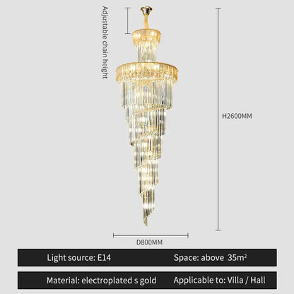 Elegant gold and blue crystal chandelier living room lighting