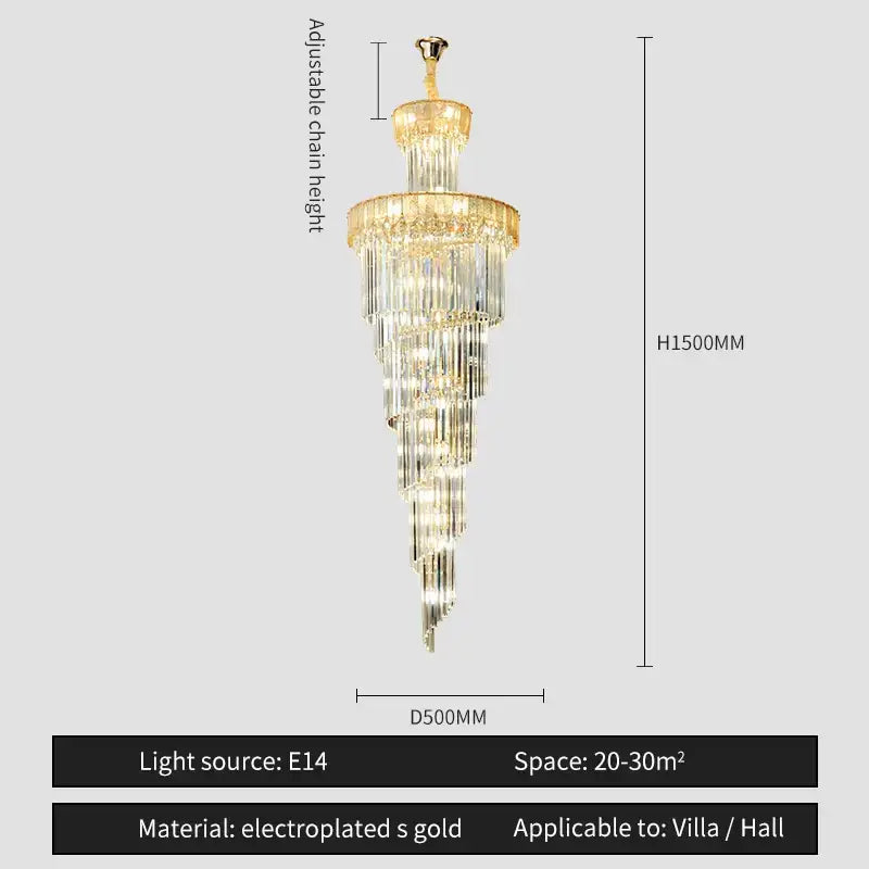 Elegant gold and blue crystal chandelier living room lighting