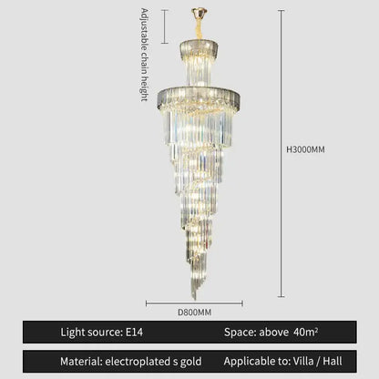 Elegant gold and blue crystal chandelier living room lighting