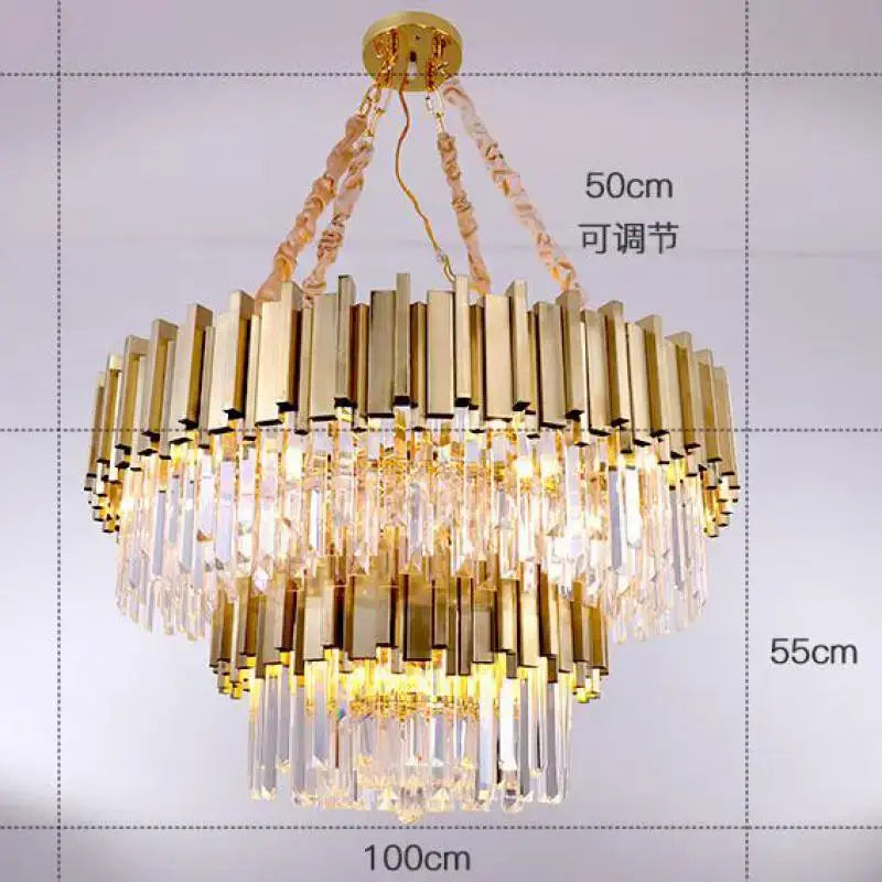 crystal chandelier gold brass and pink living room light