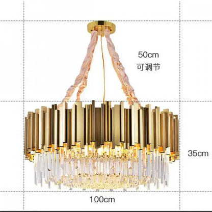 crystal chandelier gold brass and pink living room light