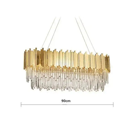 crystal chandelier gold brass and pink living room light