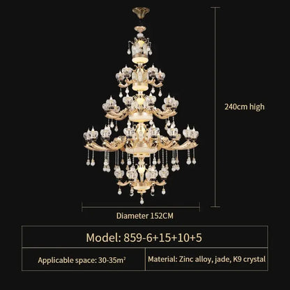 Ornate gold crystal chandelier for the dining room