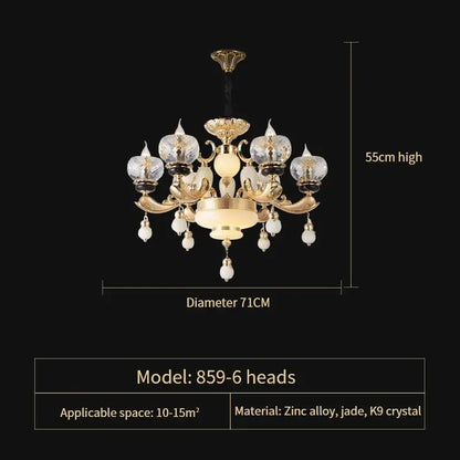 Ornate gold crystal chandelier for the dining room