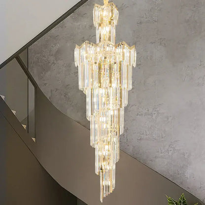 European luxury gold crystal chandelier dining room multi tiered light