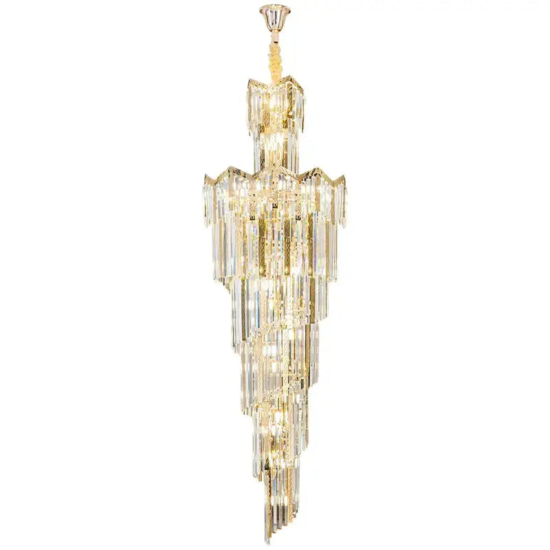 European luxury gold crystal chandelier dining room multi tiered light