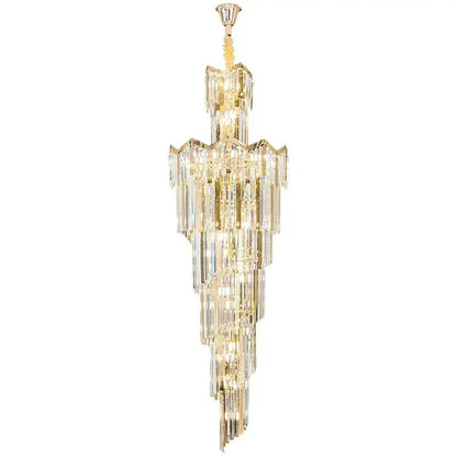 European luxury gold crystal chandelier dining room multi tiered light