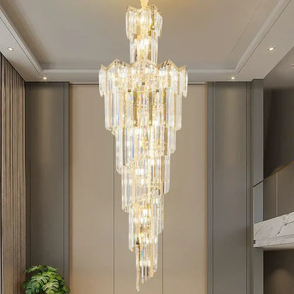 European luxury gold crystal chandelier dining room multi tiered light