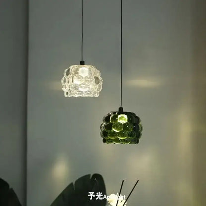 Clear & emerald green crystal chandelier commercial entrance light