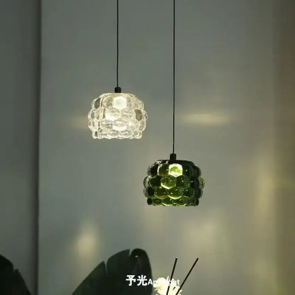 Clear & emerald green crystal chandelier commercial entrance light