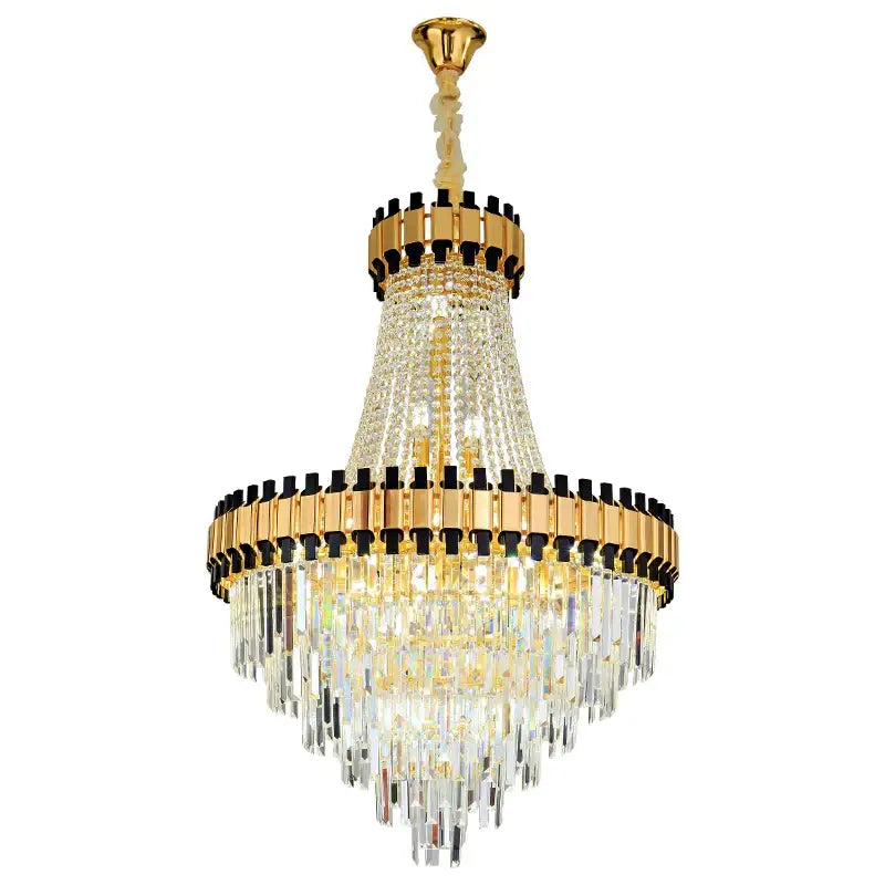 Luxurious gold crystal chandelier living room light