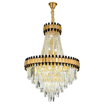 Luxurious gold crystal chandelier living room light