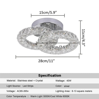 Modern chrome decorbites crystal chandelier living room ceiling light