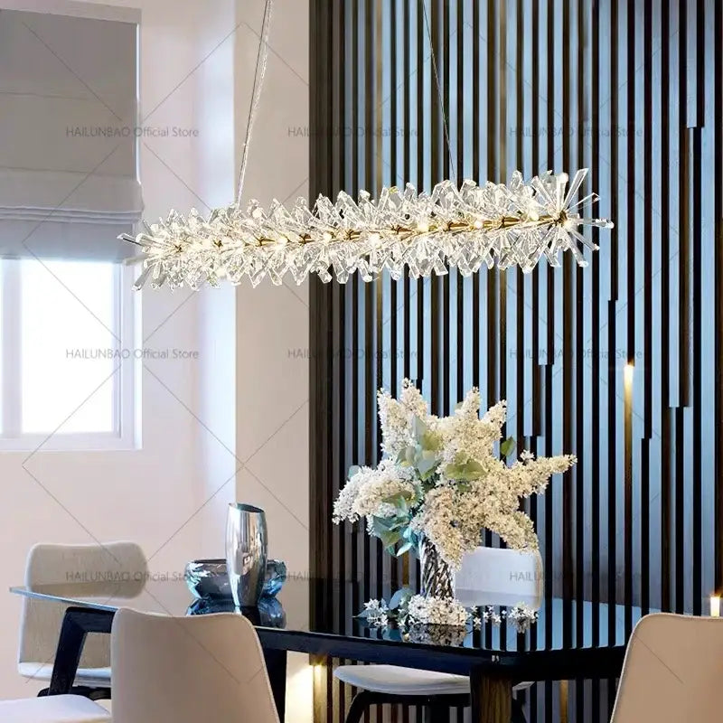 Elegant gold crystal chandelier for dining room
