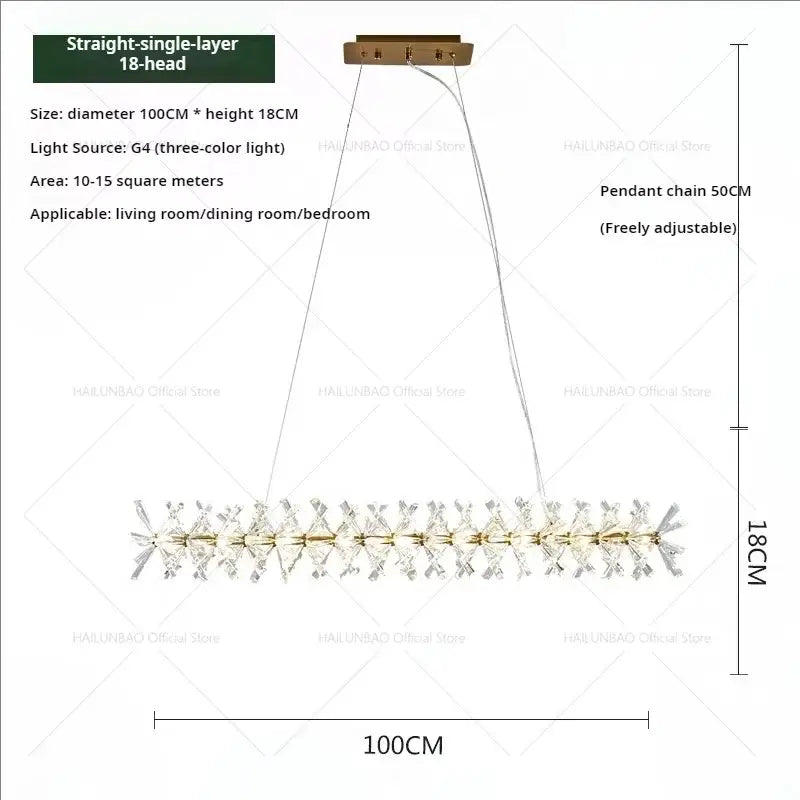 Elegant gold crystal chandelier for dining room