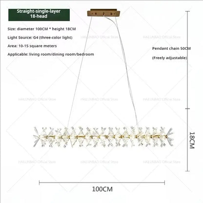 Elegant gold crystal chandelier for dining room