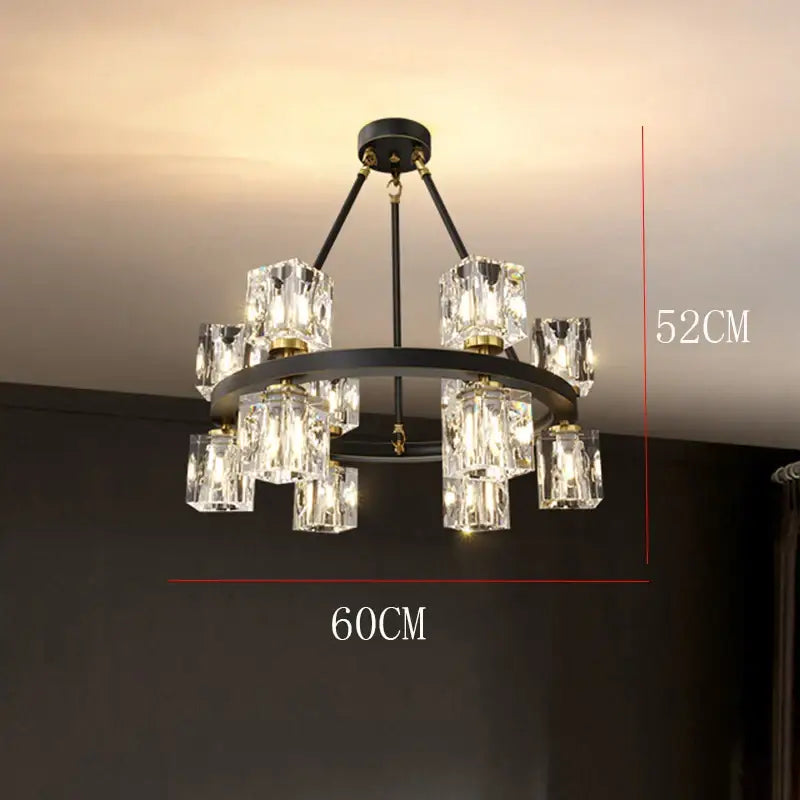 Modern gold crystal chandelier for dining room lighting