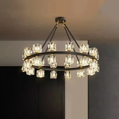 Modern gold crystal chandelier for dining room lighting