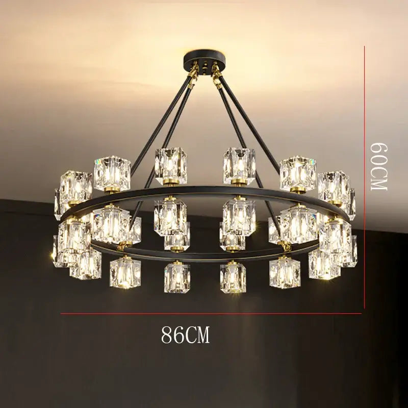 Modern gold crystal chandelier for dining room lighting