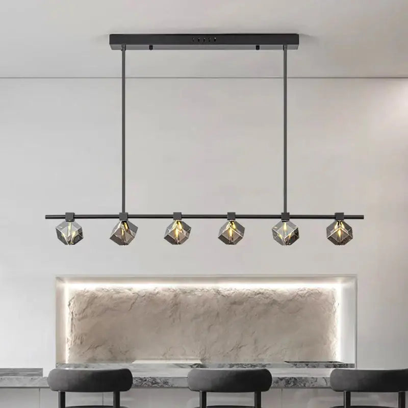 Modern black crystal chandelier for dining room