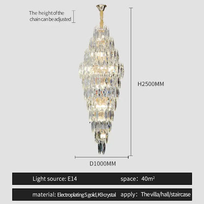 Luxe modern brass and crystal chandelier dining room pendant light