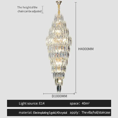 Luxe modern brass and crystal chandelier dining room pendant light