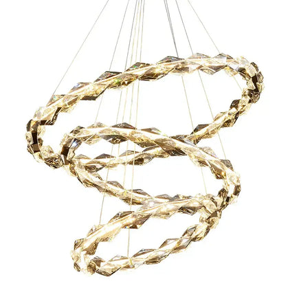 Modern multi tier ring crystal chandelier living room