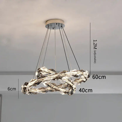 Modern multi tier ring crystal chandelier living room
