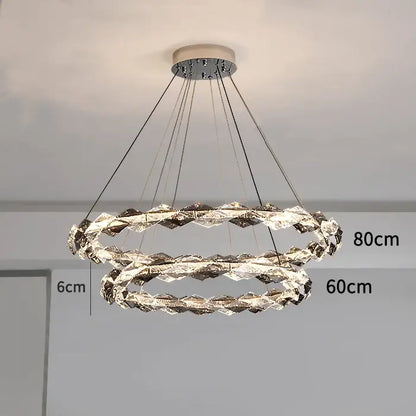 Modern multi tier ring crystal chandelier living room