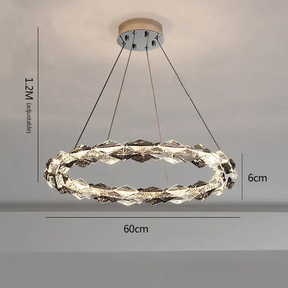Modern multi tier ring crystal chandelier living room
