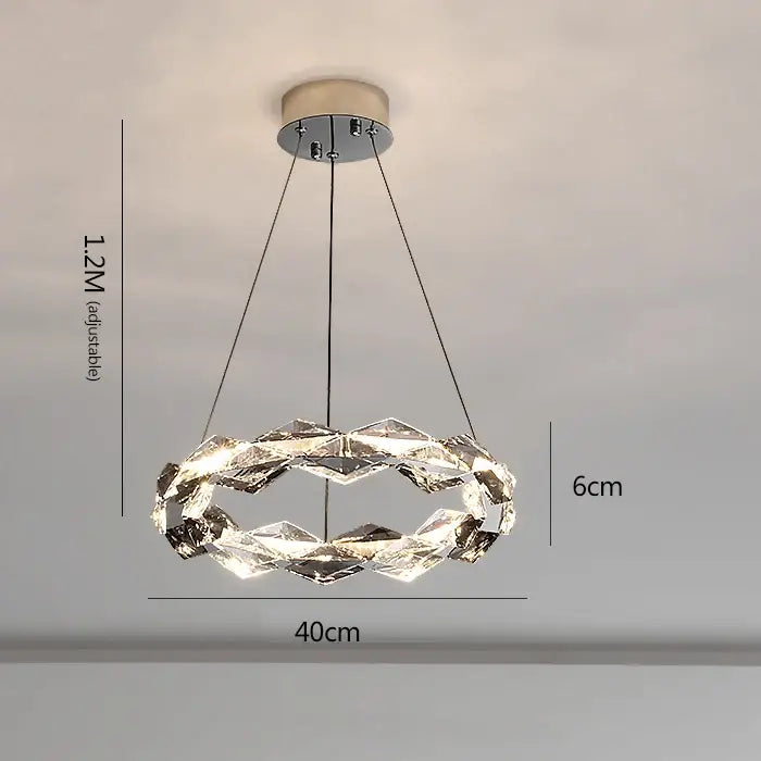 Modern multi tier ring crystal chandelier living room