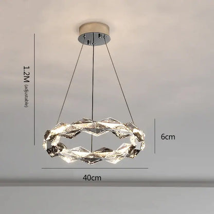 Modern multi tier ring crystal chandelier living room