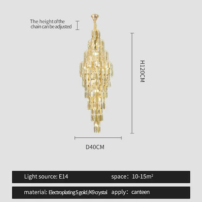 Modern european golden crystal chandelier living room light