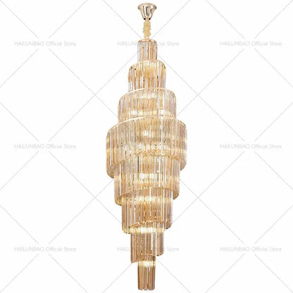 Modern gold crystal chandelier for villa living room
