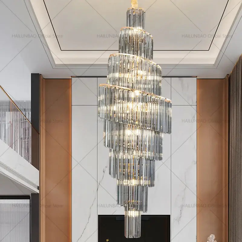 Modern gold crystal chandelier for villa living room