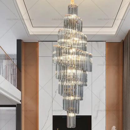 Modern gold crystal chandelier for villa living room