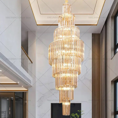 Modern gold crystal chandelier for villa living room